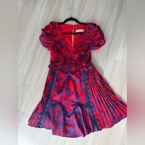 Self-Portrait Red and Blue Floral Dress